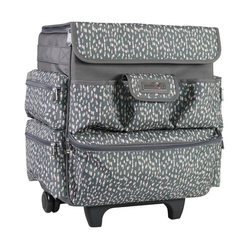Rolling tote grey pink spot - grey,
