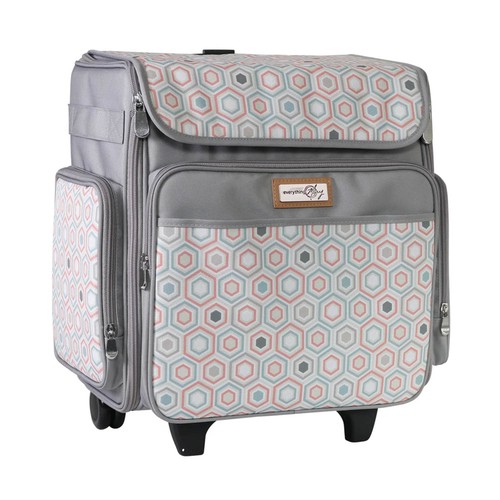 Grey hexagon rolling tote bag - grey,