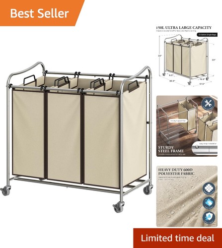 Durable chrome laundry cart - durable,