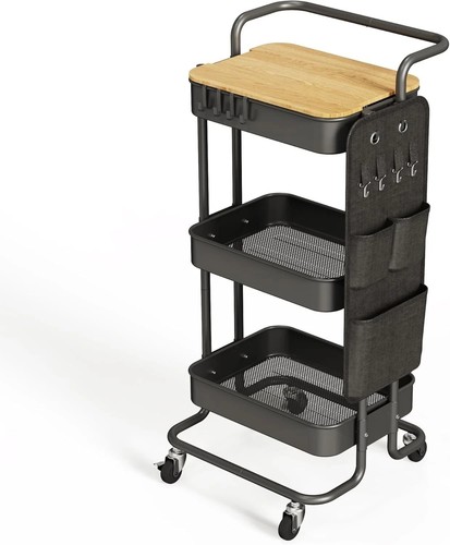 Black utility rolling cart - rolling,